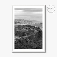 California State Route 1 Black and White Fine Art Photo Print, Pacific Coast Highway