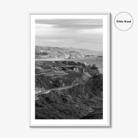 California State Route 1 Black and White Fine Art Photo Print, Pacific Coast Highway