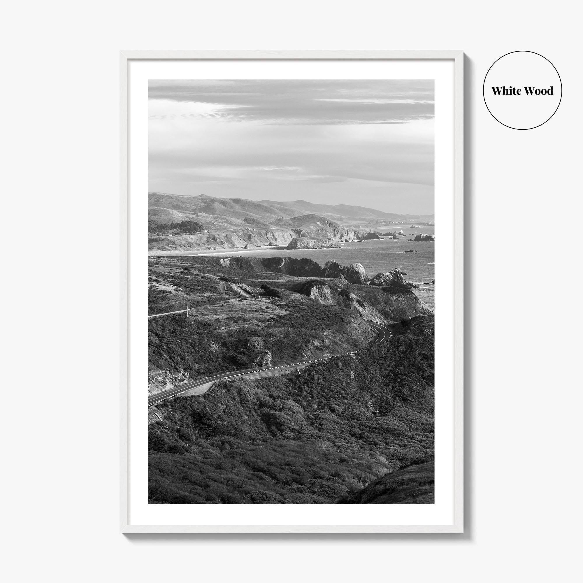 California State Route 1 Black and White Fine Art Photo Print, Pacific Coast Highway