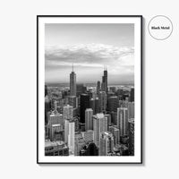 Chicago Skyline Black and White Fine Art Photo Print, Illinois USA Poster