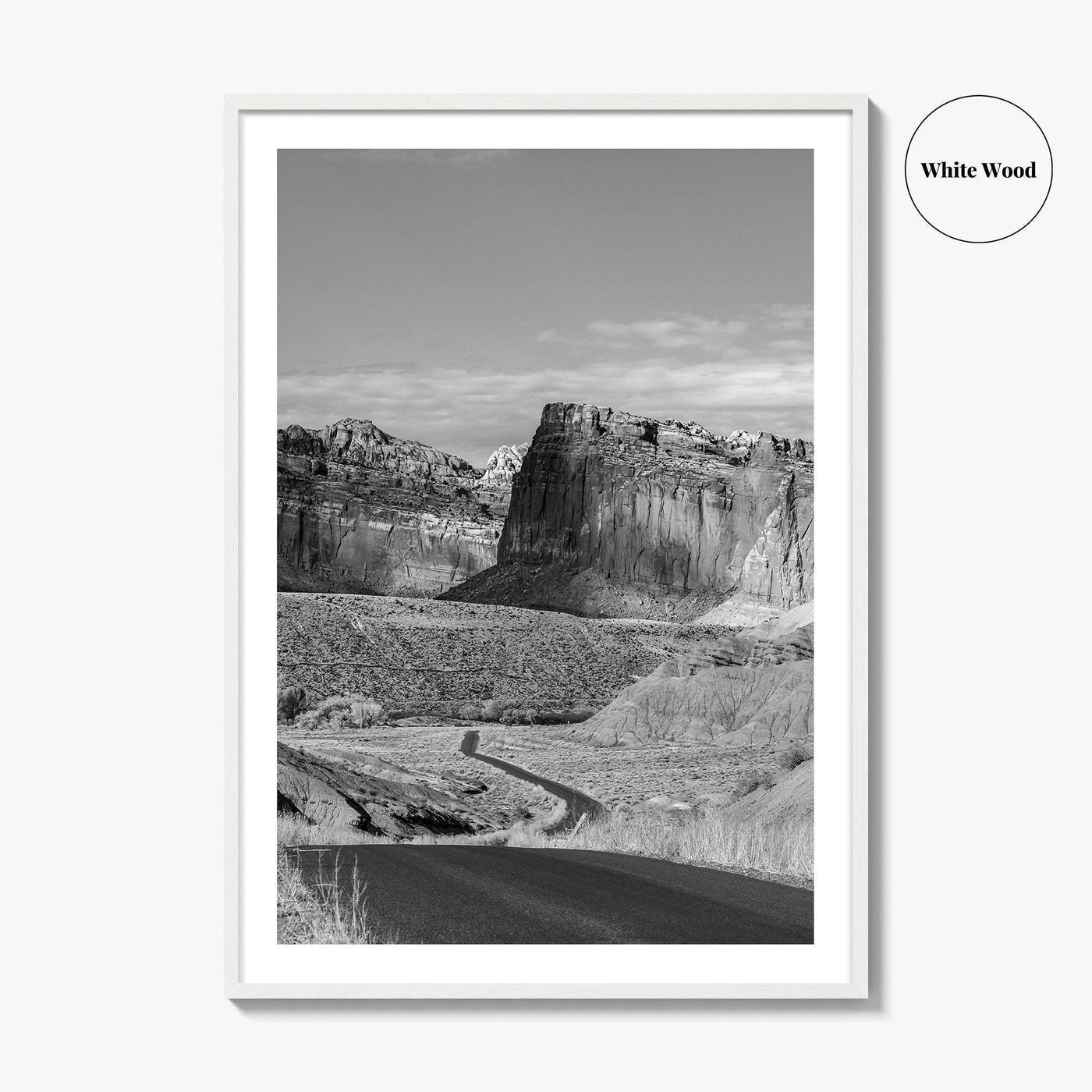 Capitol Reef Black and White Fine Art Photo Print, Utah Poster, USA Art