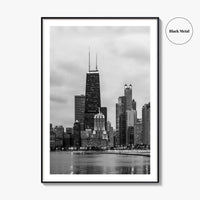 Chicago Skyline Black and White Fine Art Photo Print, North Side Illinois Poster