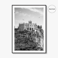 Tropea Black and White Fine Art Photo Print, Santa Maria dell'Isola, Calabria Italy Poster