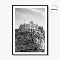Tropea Black and White Fine Art Photo Print, Santa Maria dell'Isola, Calabria Italy Poster
