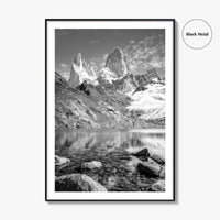 Mount Fitz Roy Black and White Fine Art Photo Print, Patagonia Argentina Poster