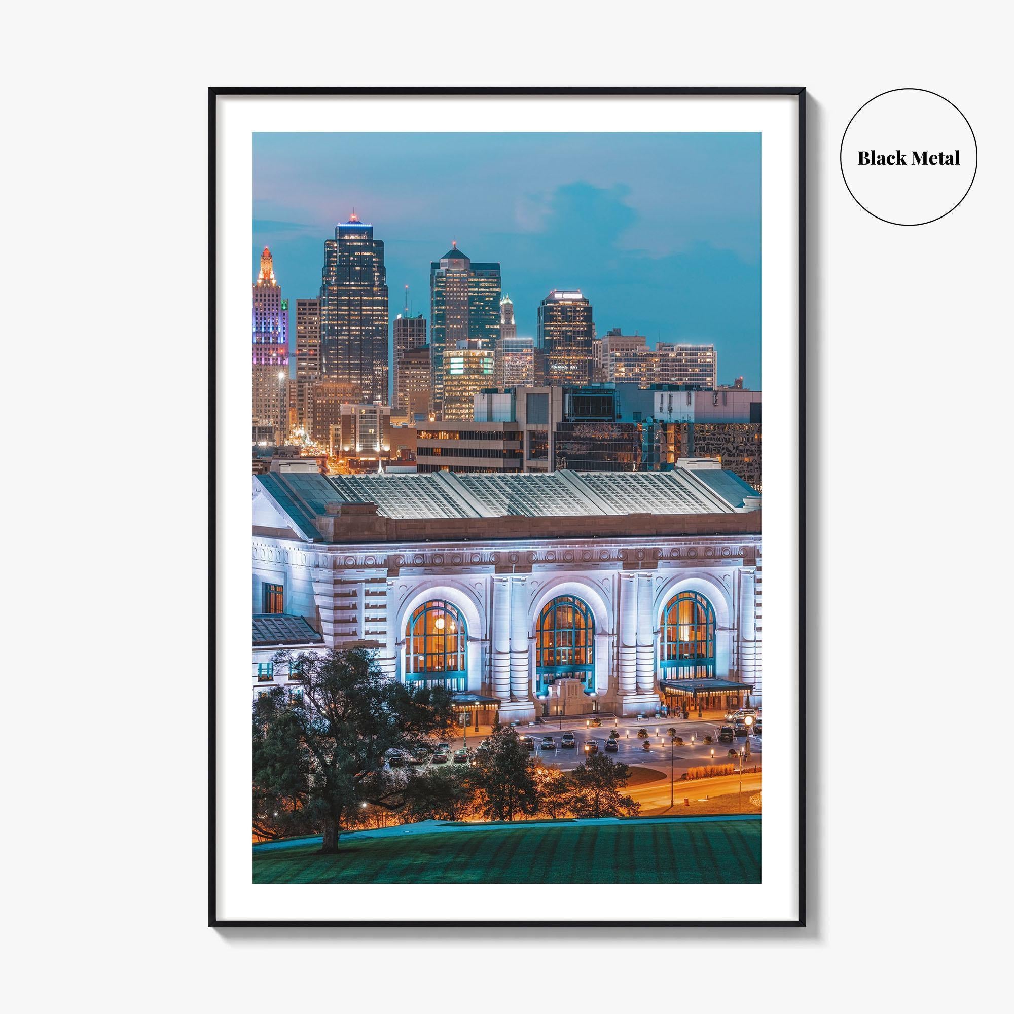 Kansas City Skyline Fine Art Photo Print, Missouri, Union Station, USA Poster