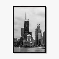 Chicago Skyline Black and White Fine Art Photo Print, North Side Illinois Poster