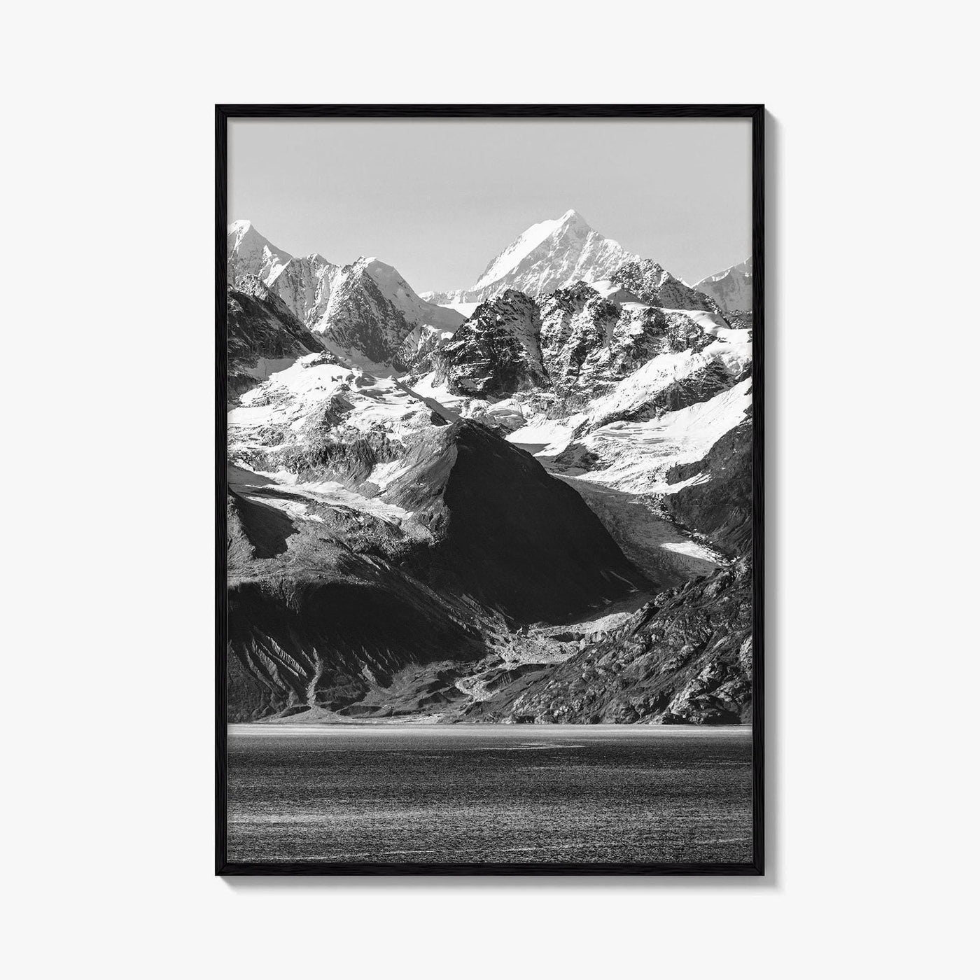 Glacier Bay Black and White Fine Art Photo Print, Alaska Inside Passage Poster