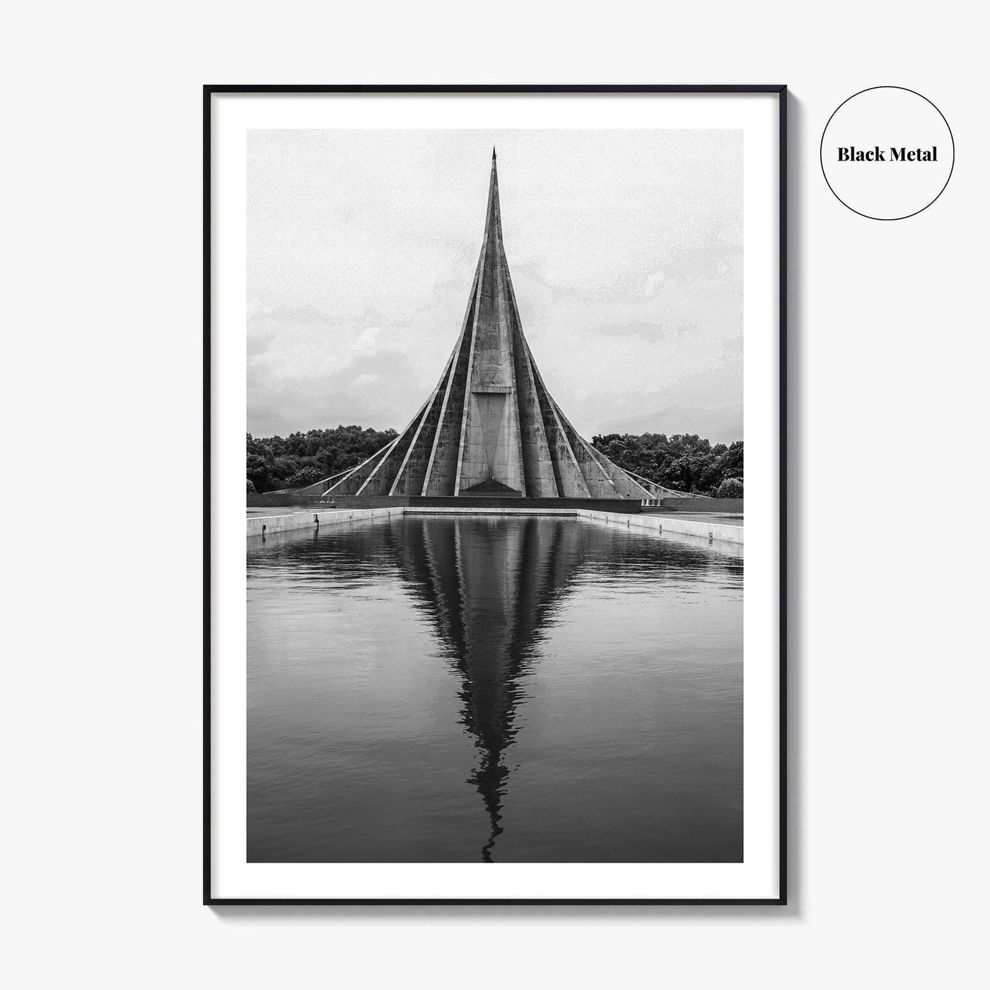 Dhaka Black and White Fine Art Photo Print, National Martyrs' Memorial, Bangladesh Poster