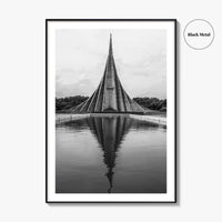 Dhaka Black and White Fine Art Photo Print, National Martyrs' Memorial, Bangladesh Poster