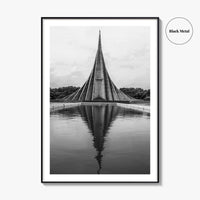 Dhaka Black and White Fine Art Photo Print, National Martyrs' Memorial, Bangladesh Poster