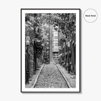 Boston Black and White Fine Art Photo Print, Acorn Street Beacon Hill Poster