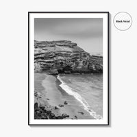 Green Sand Beach Black and White Fine Art Photo Print, Big Island Hawaii Poster