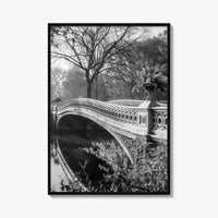 Central Park Black and White Fine Art Photo Print, Bow Bridge New York Poster