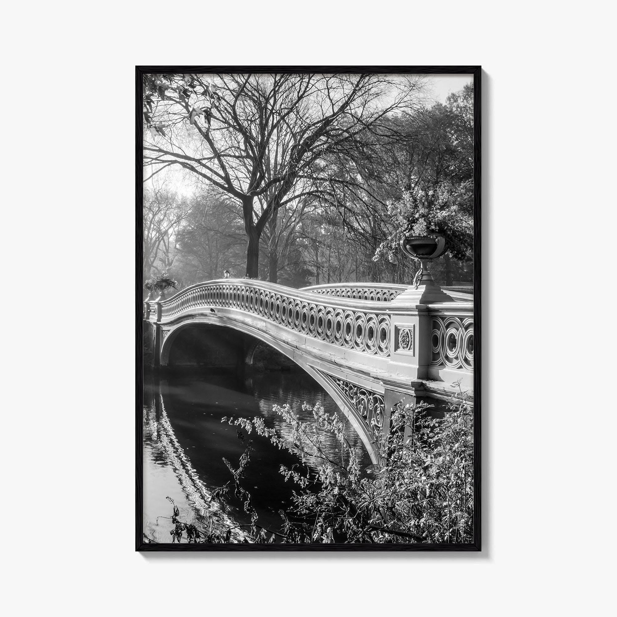 Central Park Black and White Fine Art Photo Print, Bow Bridge New York Poster