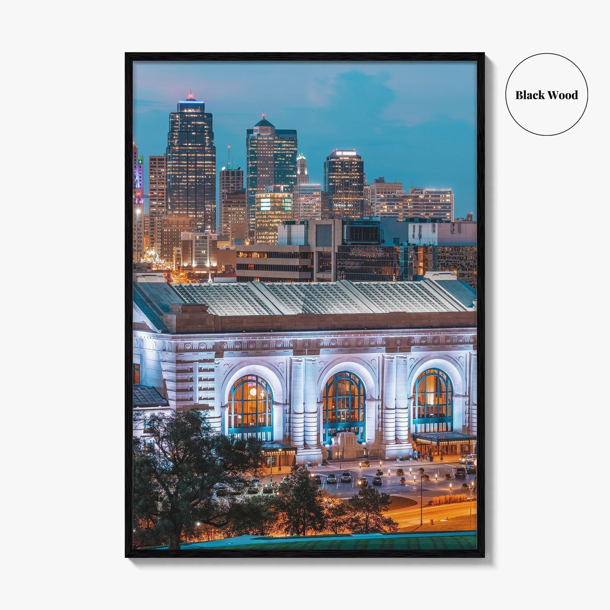 Kansas City Skyline Fine Art Photo Print, Missouri, Union Station, USA Poster