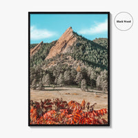 Boulder Fine Art Photo Print, Flatirons Colorado, Rocky Mountains, Autumn Foliage Poster