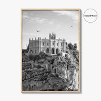 Tropea Black and White Fine Art Photo Print, Santa Maria dell'Isola, Calabria Italy Poster