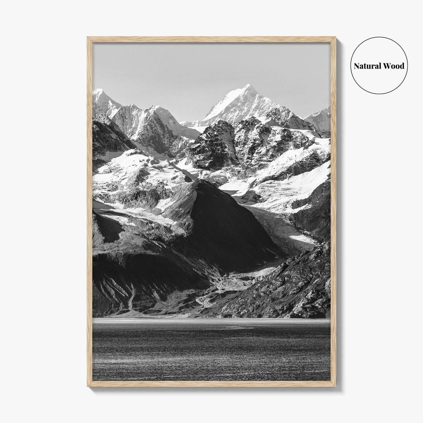 Glacier Bay Black and White Fine Art Photo Print, Alaska Inside Passage Poster