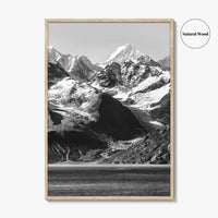 Glacier Bay Black and White Fine Art Photo Print, Alaska Inside Passage Poster