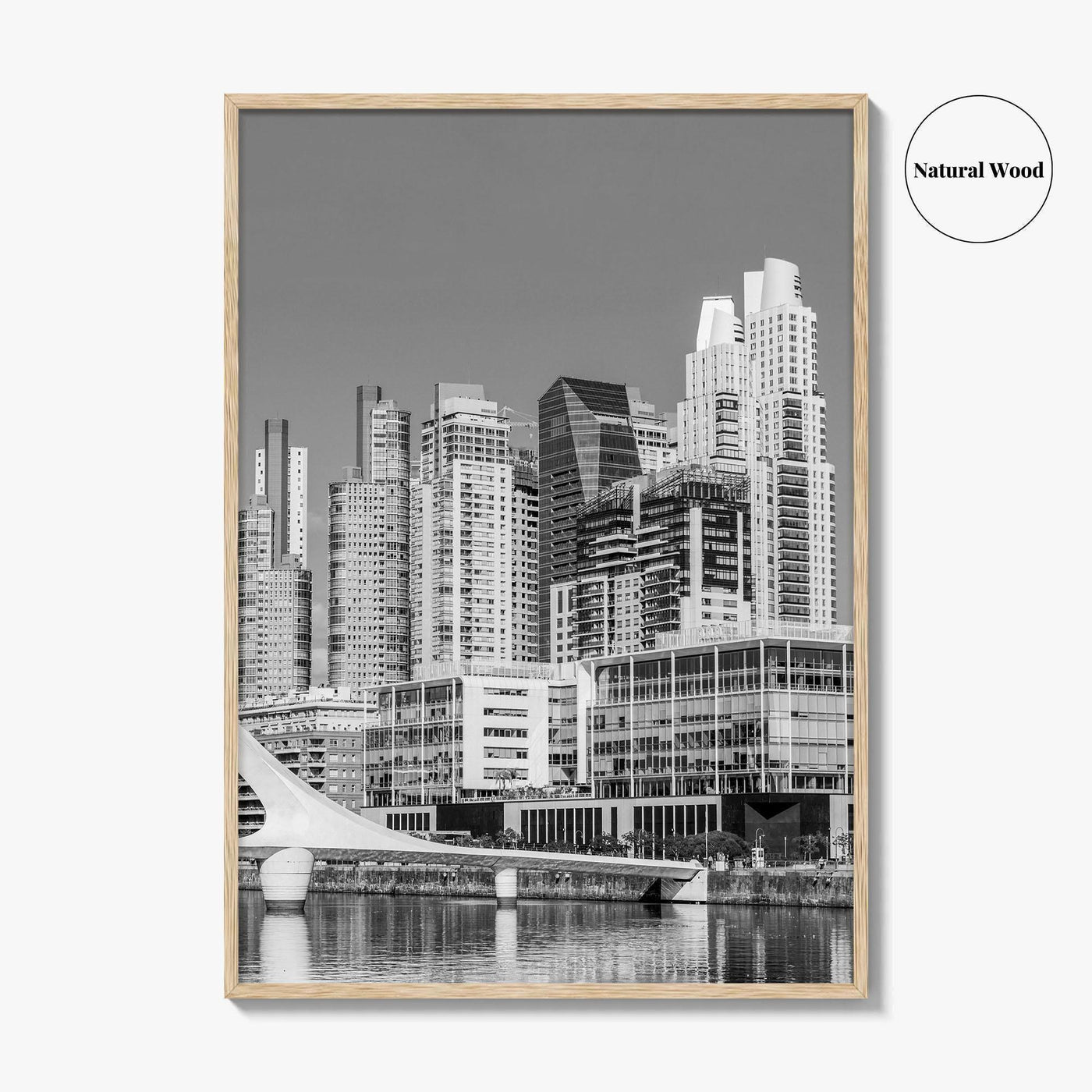 Buenos Aires Black and White Fine Art Photo Print, Puerto Madero Waterfront, Argentina
