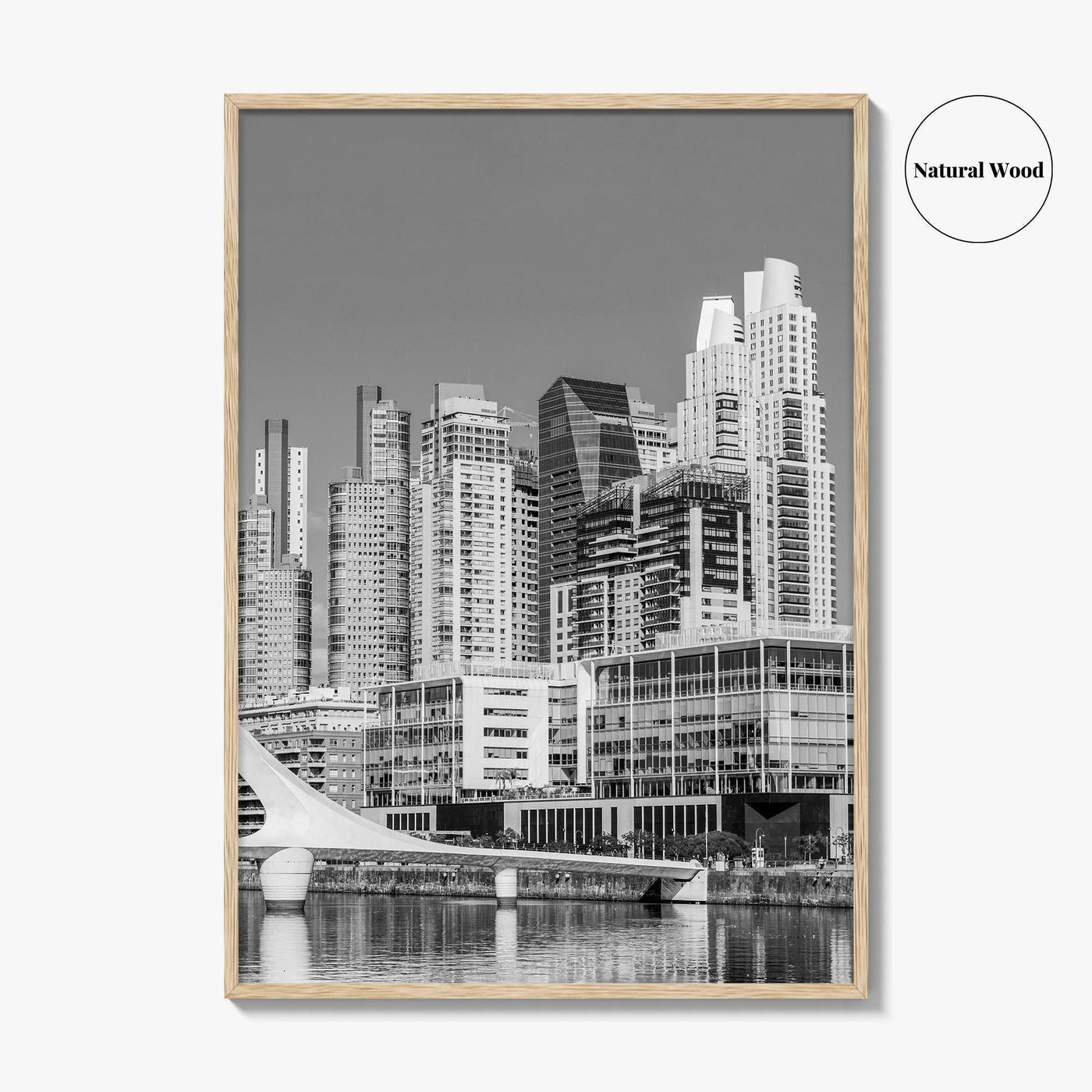 Buenos Aires Black and White Fine Art Photo Print, Puerto Madero Waterfront, Argentina