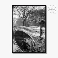 Central Park Black and White Fine Art Photo Print, Bow Bridge New York Poster