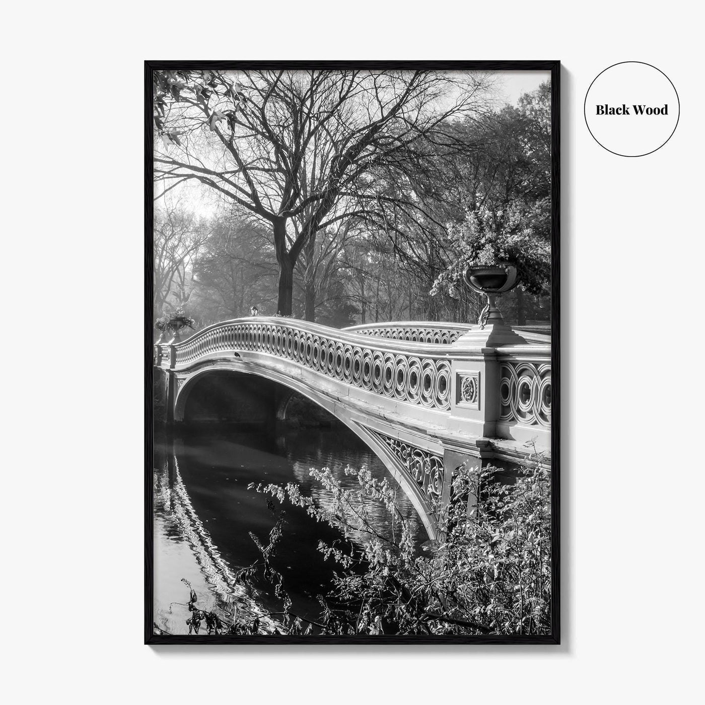 Central Park Black and White Fine Art Photo Print, Bow Bridge New York Poster