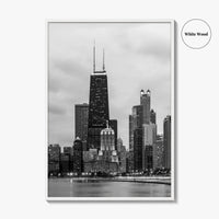 Chicago Skyline Black and White Fine Art Photo Print, North Side Illinois Poster