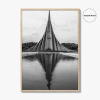 Dhaka Black and White Fine Art Photo Print, National Martyrs' Memorial, Bangladesh Poster