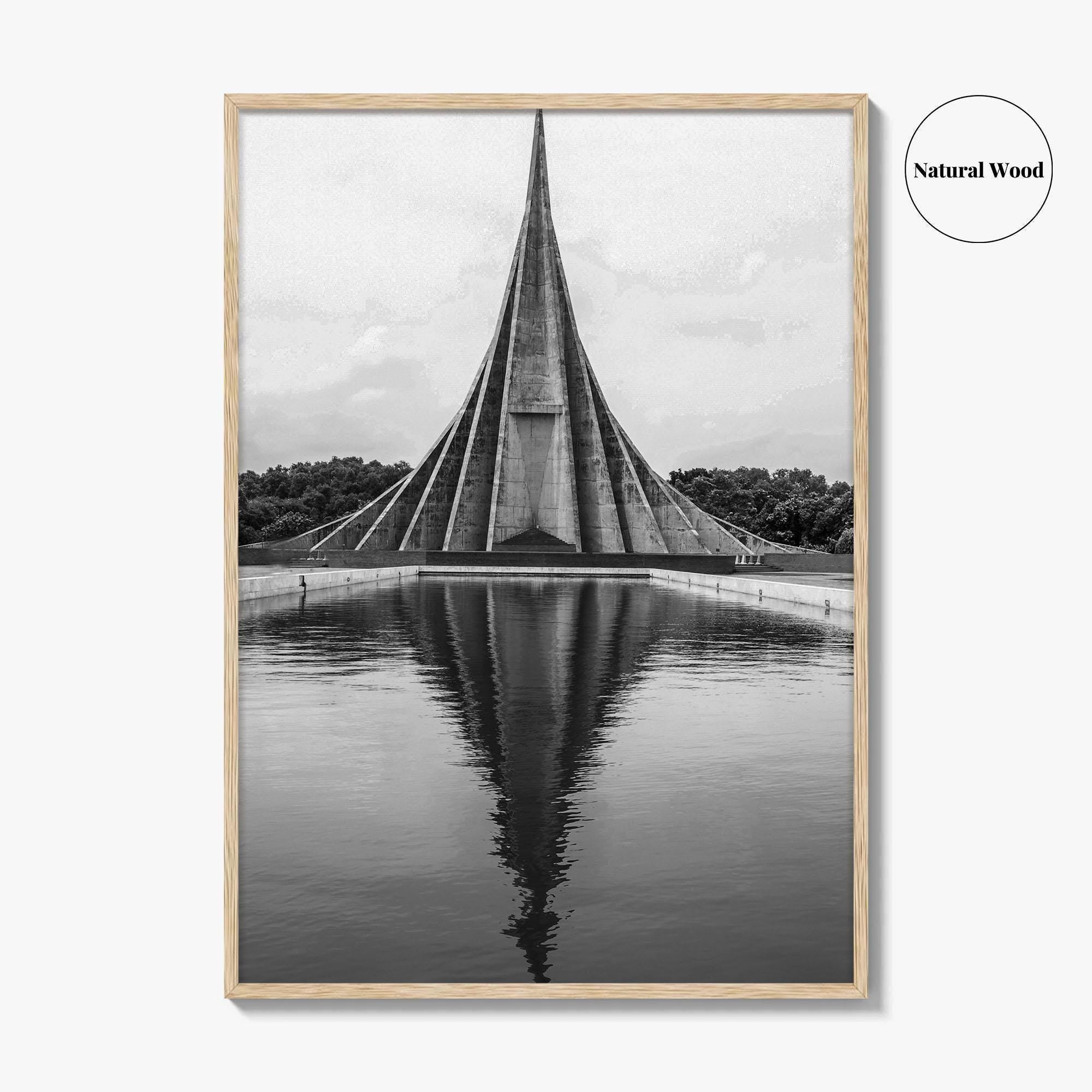 Dhaka Black and White Fine Art Photo Print, National Martyrs' Memorial, Bangladesh Poster