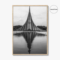 Dhaka Black and White Fine Art Photo Print, National Martyrs' Memorial, Bangladesh Poster