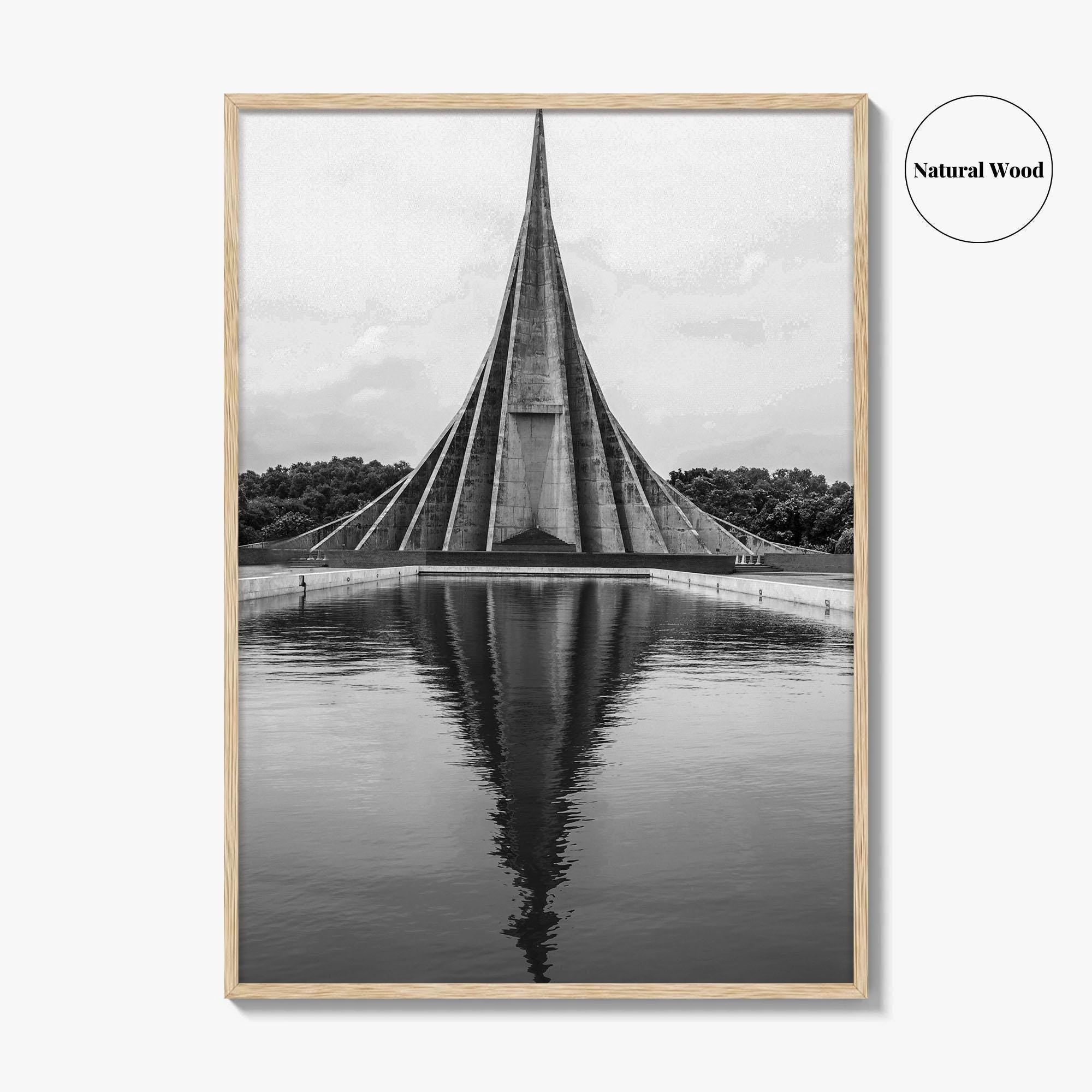 Dhaka Black and White Fine Art Photo Print, National Martyrs' Memorial, Bangladesh Poster