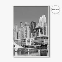 Buenos Aires Black and White Fine Art Photo Print, Puerto Madero Waterfront, Argentina