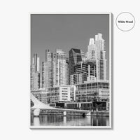 Buenos Aires Black and White Fine Art Photo Print, Puerto Madero Waterfront, Argentina