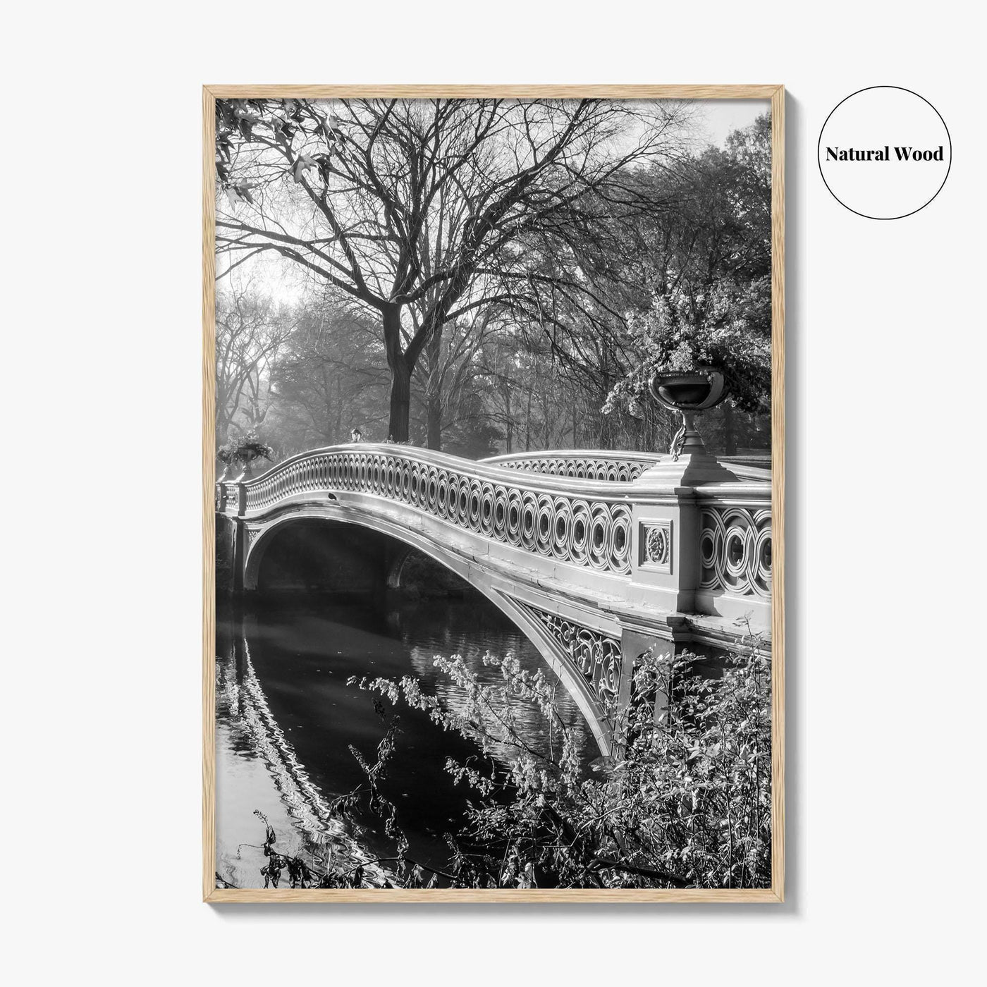 Central Park Black and White Fine Art Photo Print, Bow Bridge New York Poster