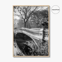 Central Park Black and White Fine Art Photo Print, Bow Bridge New York Poster