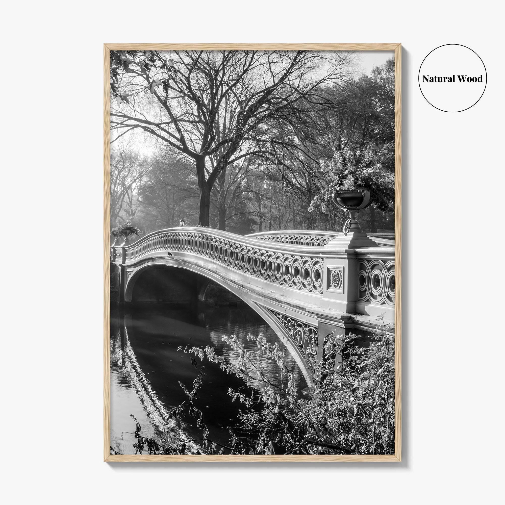 Central Park Black and White Fine Art Photo Print, Bow Bridge New York Poster