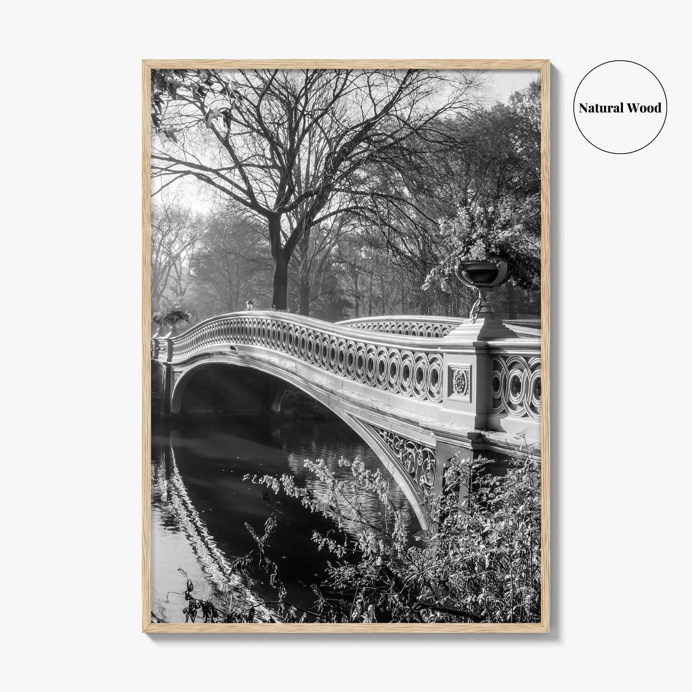 Central Park Black and White Fine Art Photo Print, Bow Bridge New York Poster