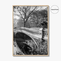 Central Park Black and White Fine Art Photo Print, Bow Bridge New York Poster
