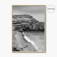 Green Sand Beach Black and White Fine Art Photo Print, Big Island Hawaii Poster