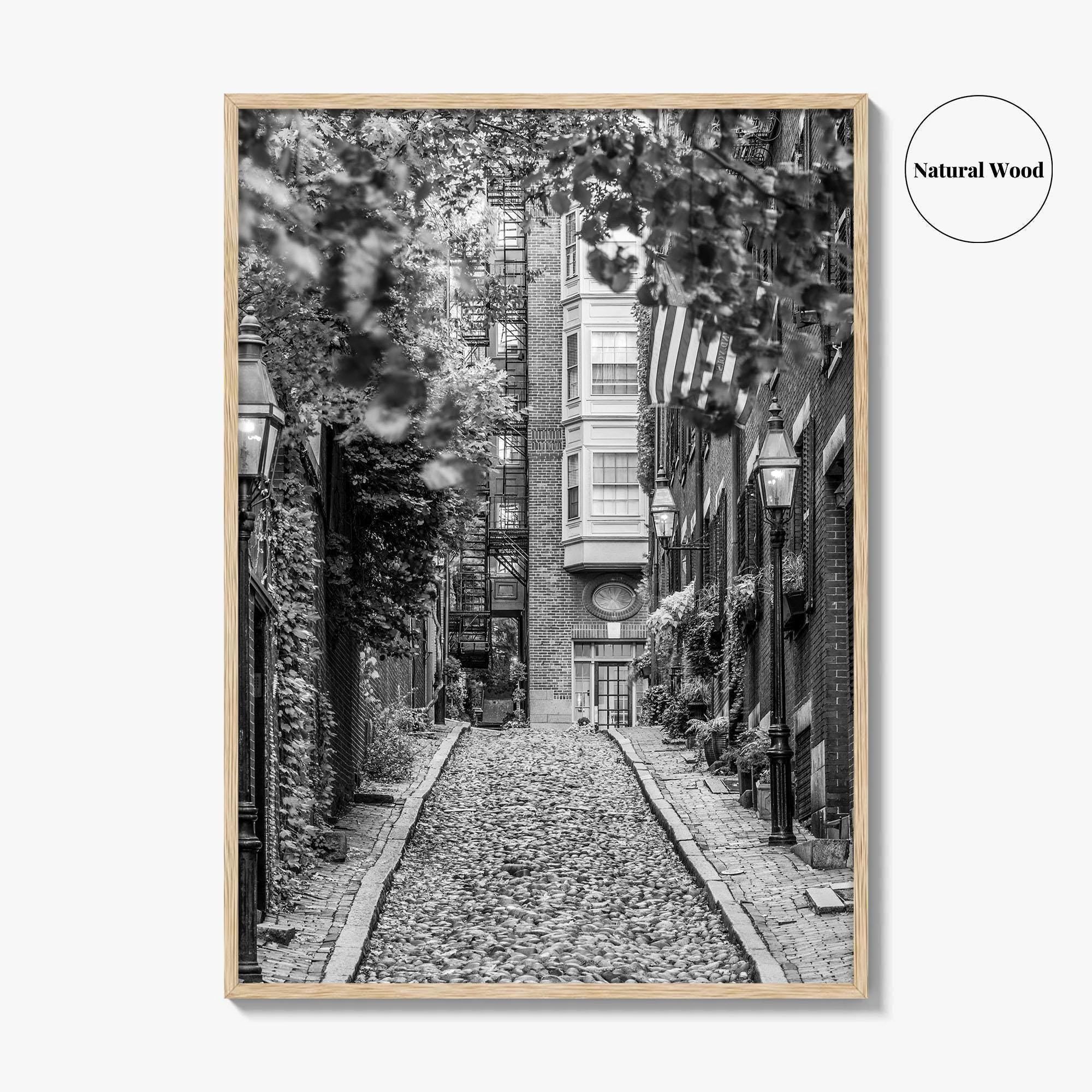 Boston Black and White Fine Art Photo Print, Acorn Street Beacon Hill Poster