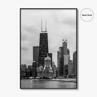 Chicago Skyline Black and White Fine Art Photo Print, North Side Illinois Poster