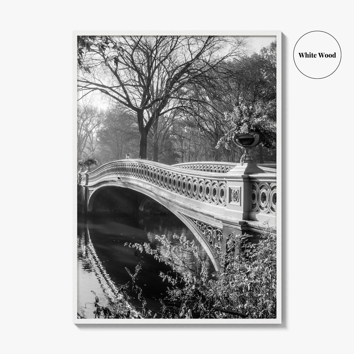 Central Park Black and White Fine Art Photo Print, Bow Bridge New York Poster