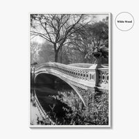 Central Park Black and White Fine Art Photo Print, Bow Bridge New York Poster