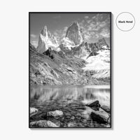 Mount Fitz Roy Black and White Fine Art Photo Print, Patagonia Argentina Poster