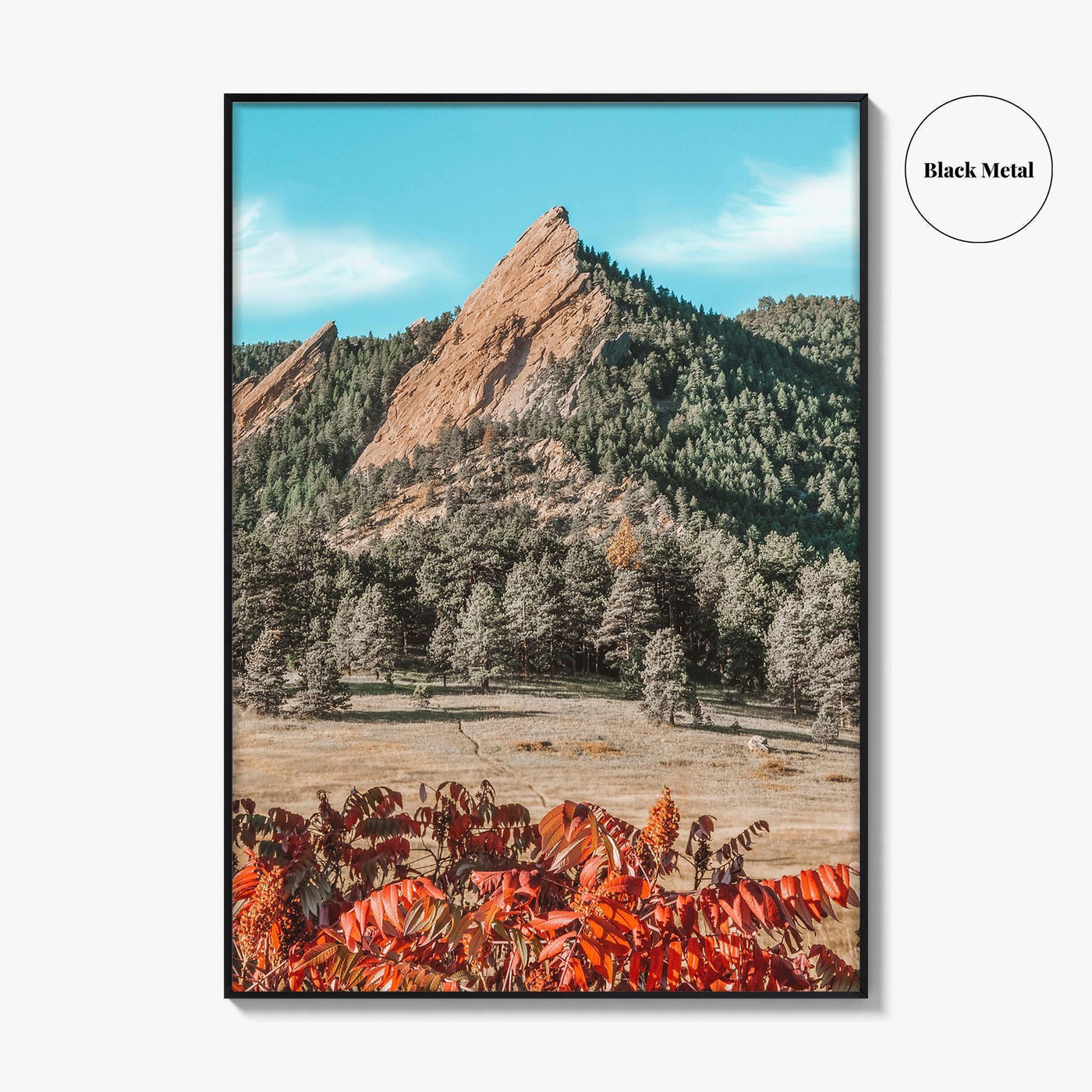 Boulder Fine Art Photo Print, Flatirons Colorado, Rocky Mountains, Autumn Foliage Poster