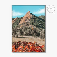 Boulder Fine Art Photo Print, Flatirons Colorado, Rocky Mountains, Autumn Foliage Poster