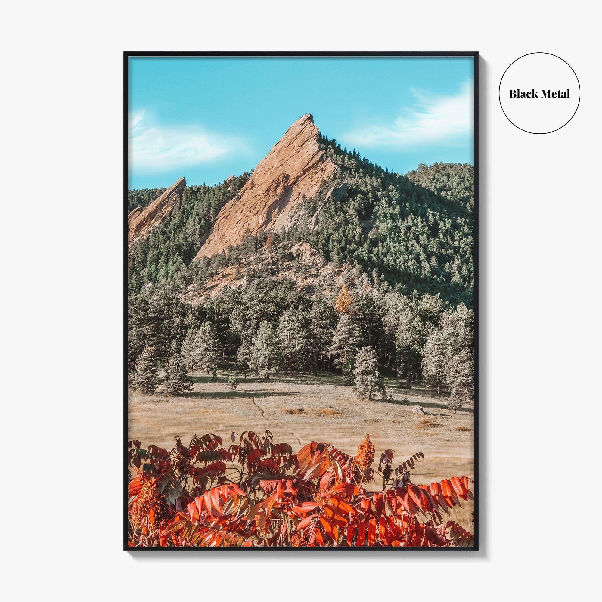 Boulder Fine Art Photo Print, Flatirons Colorado, Rocky Mountains, Autumn Foliage Poster