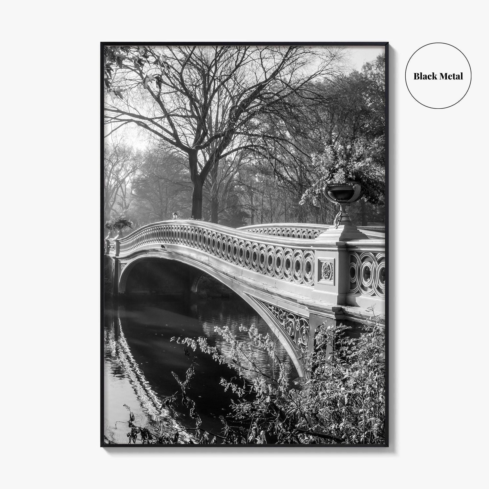 Central Park Black and White Fine Art Photo Print, Bow Bridge New York Poster